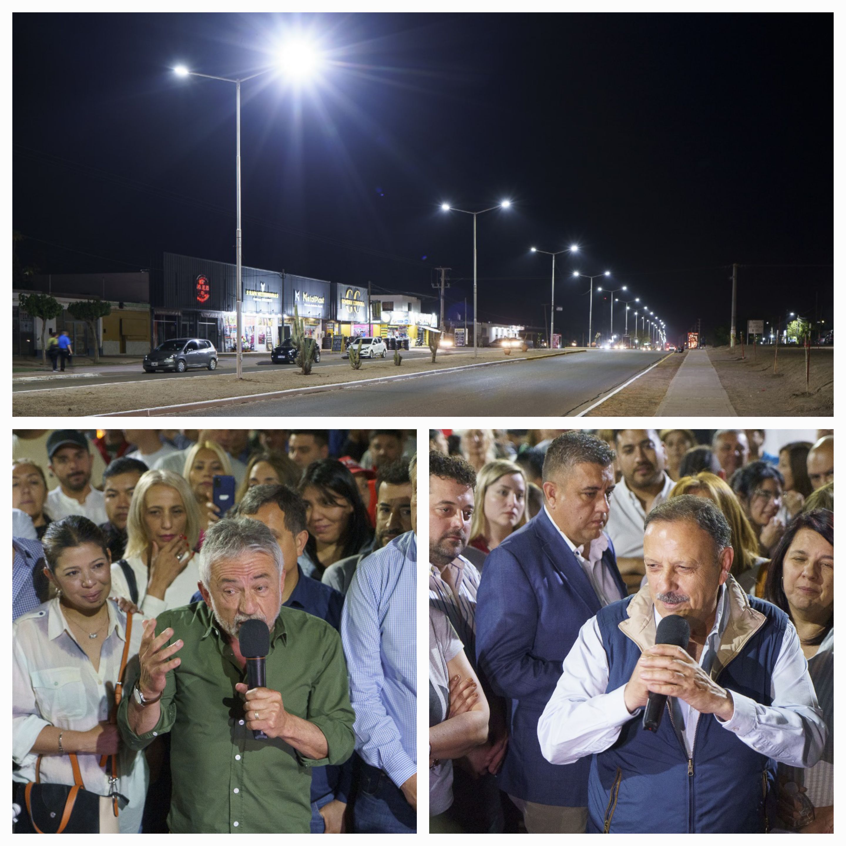 El gobernador Ricardo Quintela y el intendente Armando Molina inauguraron la iluminación de la Av. Ortiz de Ocampo. 