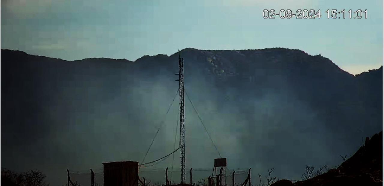 Incendio en el Velasco. El Comité de Emergencias detectó una columna activa al norte