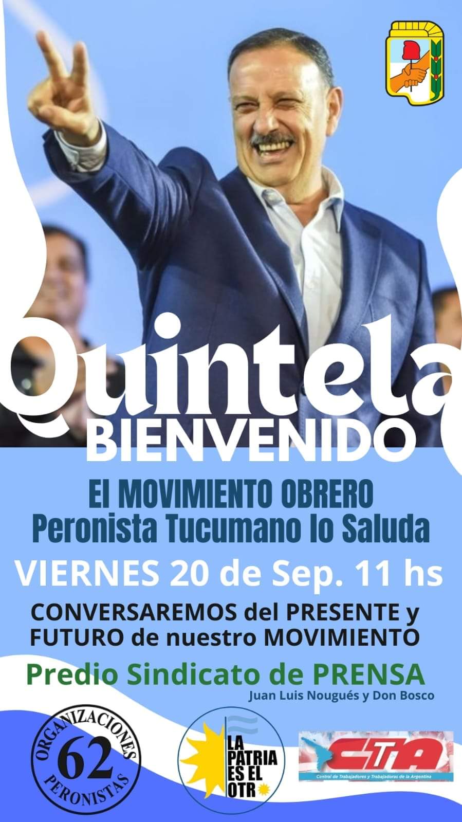 Ricardo Quintela visitará Tucumán este viernes con la mira puesta en las elecciones del PJ.