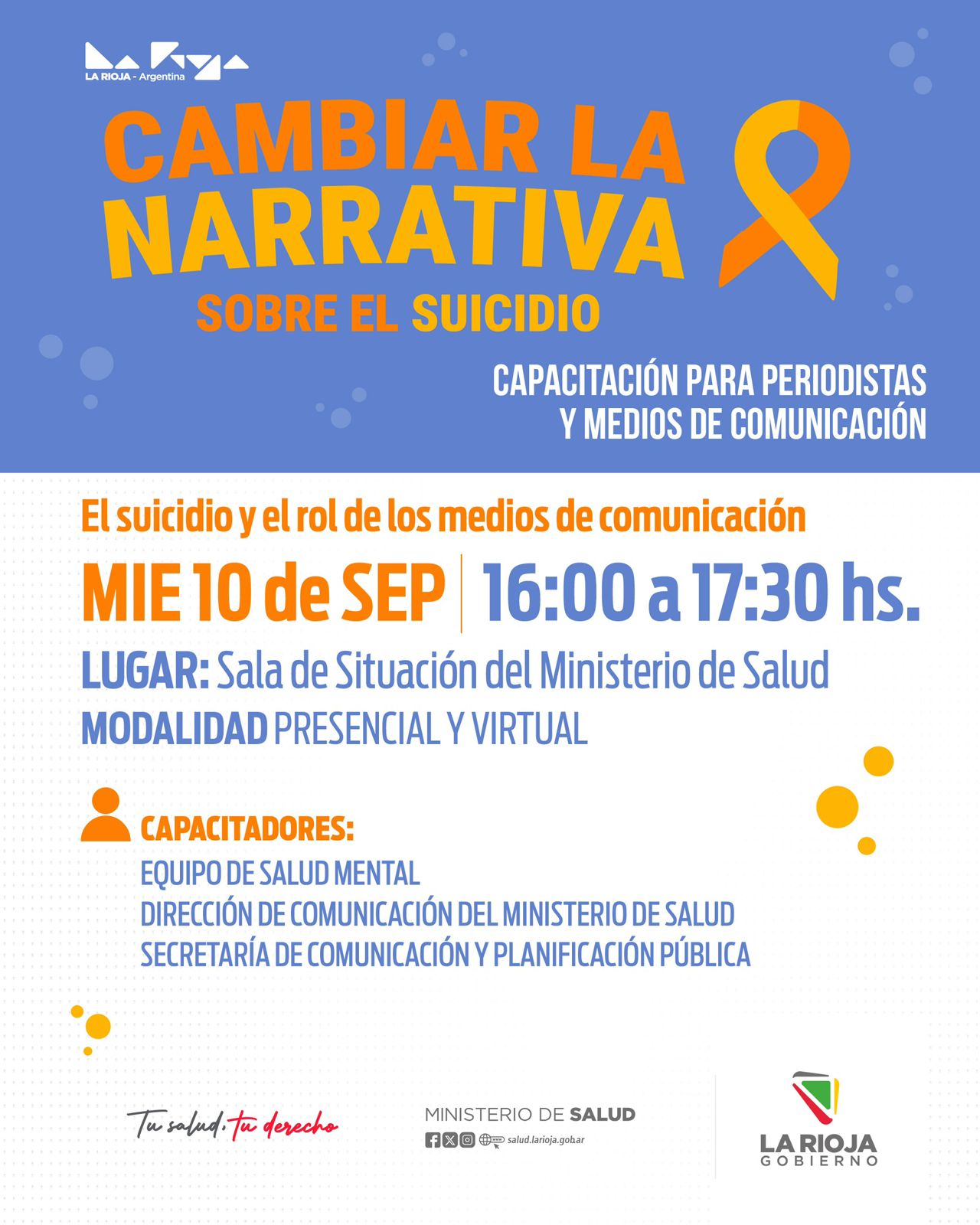 La Provincia impulsa una capacitación para periodistas sobre el abordaje responsable del suicidio