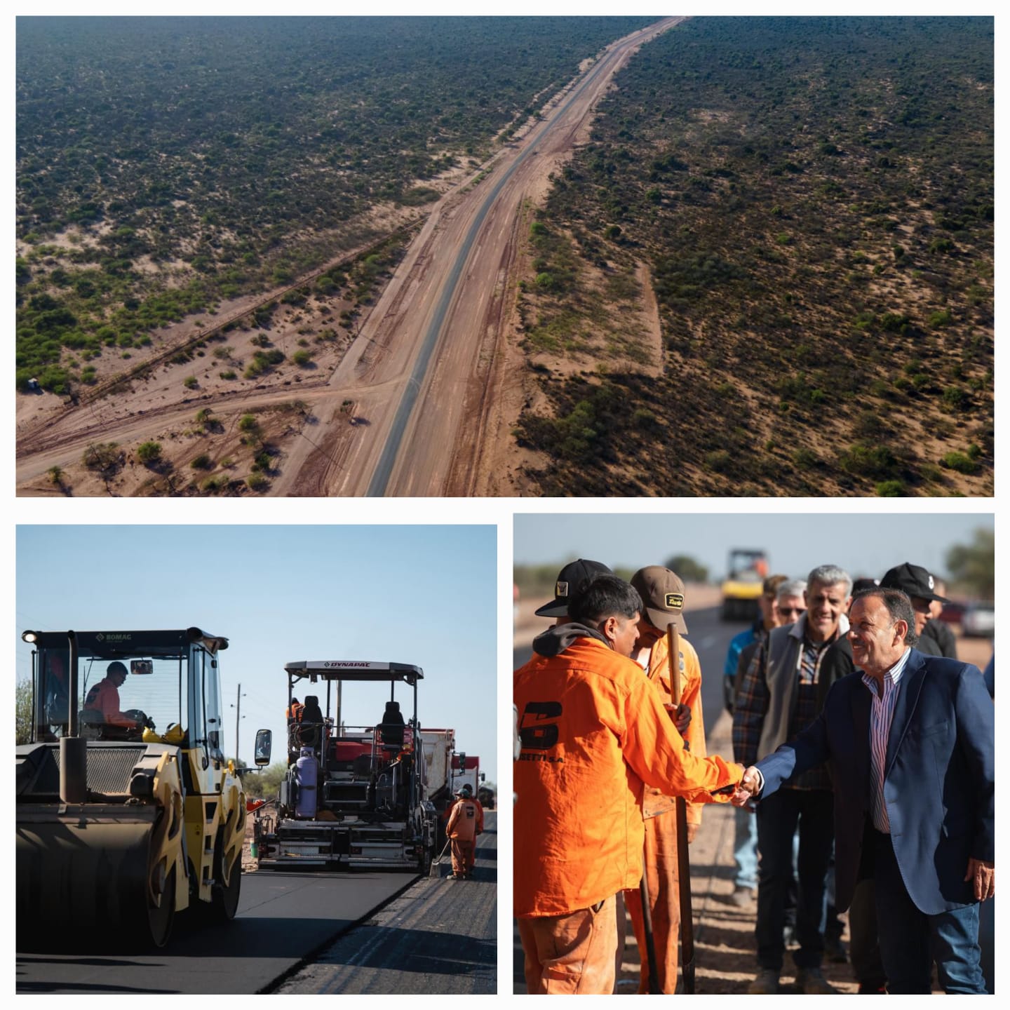 Quintela supervisó el avance del asfaltado en la Ruta Provincial N° 6, obra que es financiada íntegramente por la Provincia.