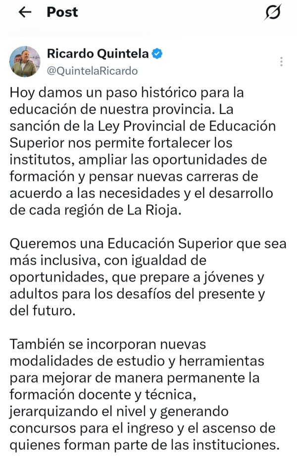 Un paso hist&oacute;rico: el Gobierno provincial impulsa una nueva Ley de Educaci&oacute;n Superior que permitir&aacute; crear institutos universitarios