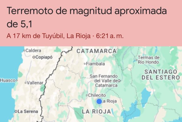 Un sismo de magnitud 5,4 sacudi&oacute; La Rioja al amanecer