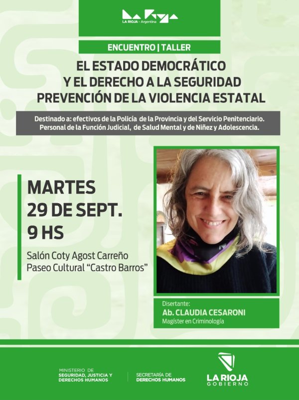 La Provincia realiza un taller para prevenir la violencia estatal y garantizar el derecho a la seguridad