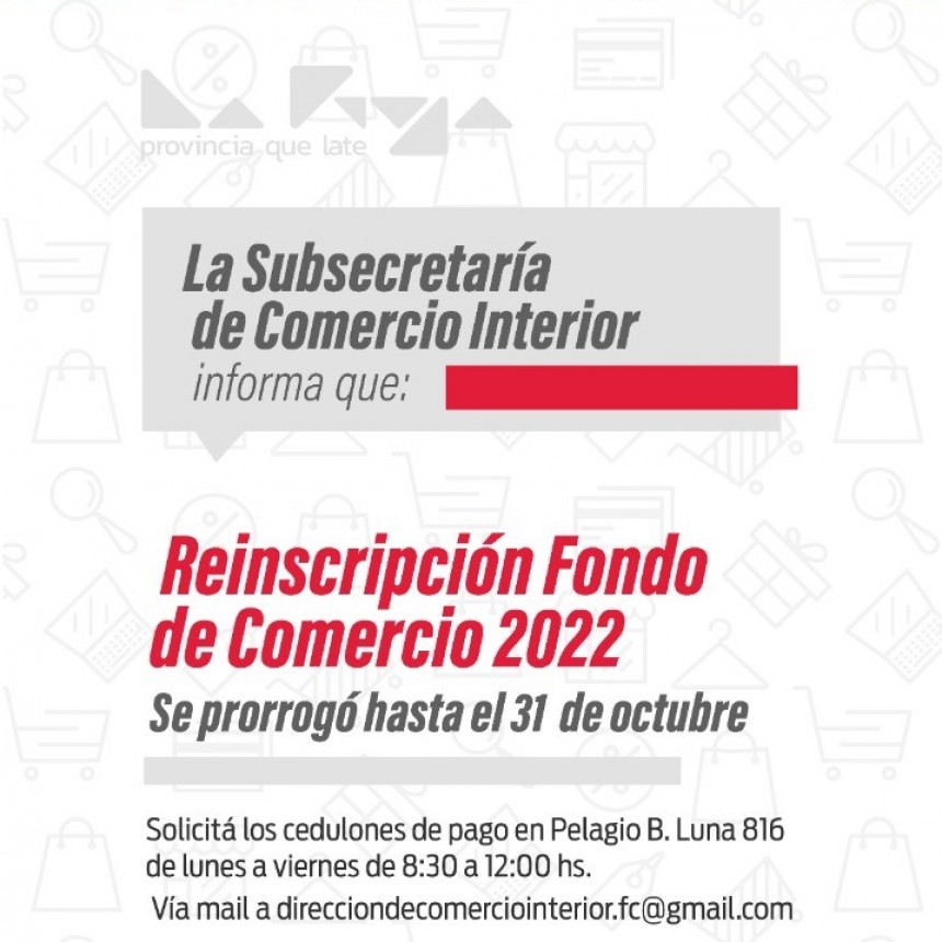 Prorrogan al reinscripción  al Fondo de Comercio 2022