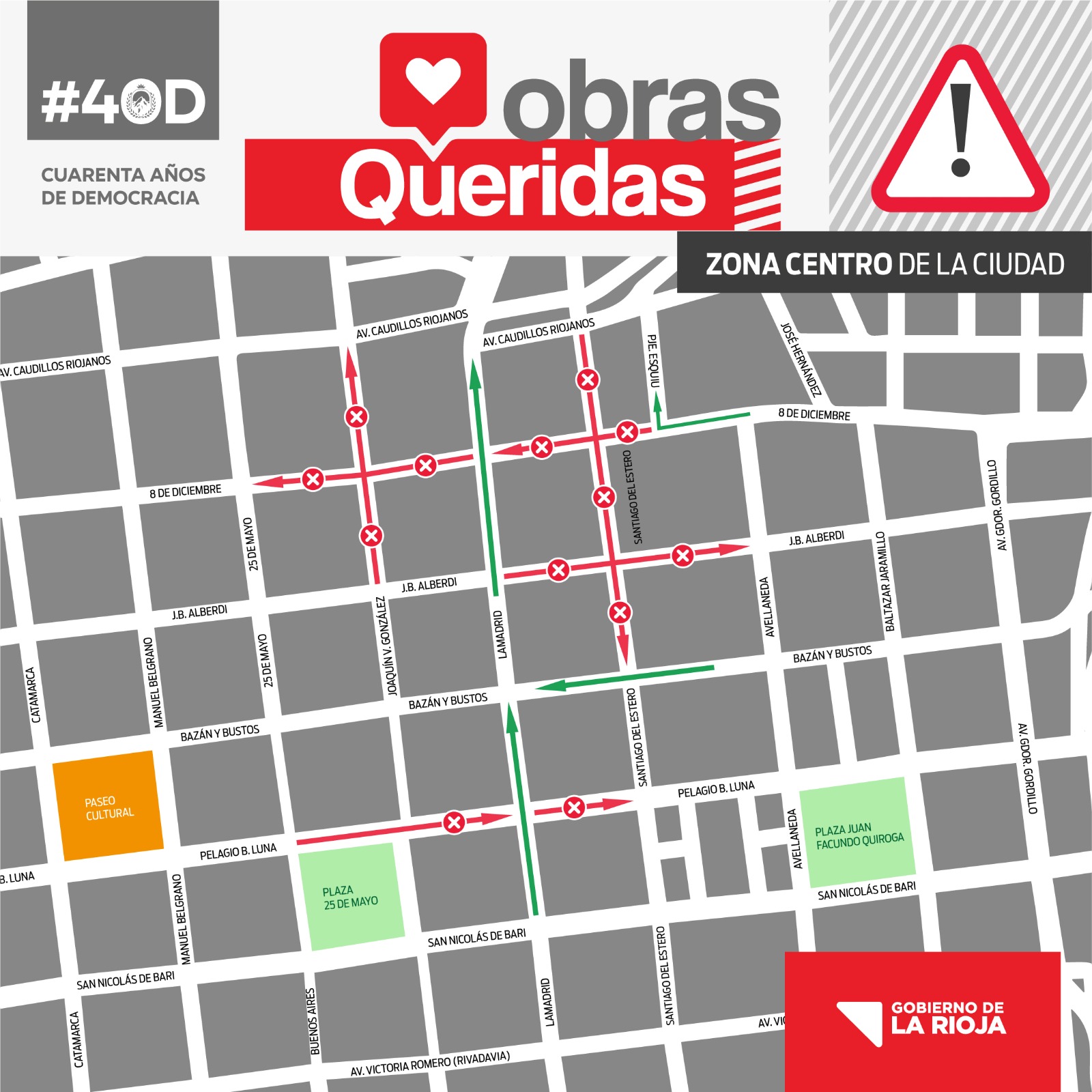 Por el avance de la obra de Renovación Urbana y Desagües Pluviales más calles fueron liberadas para la circulación vehicular. 