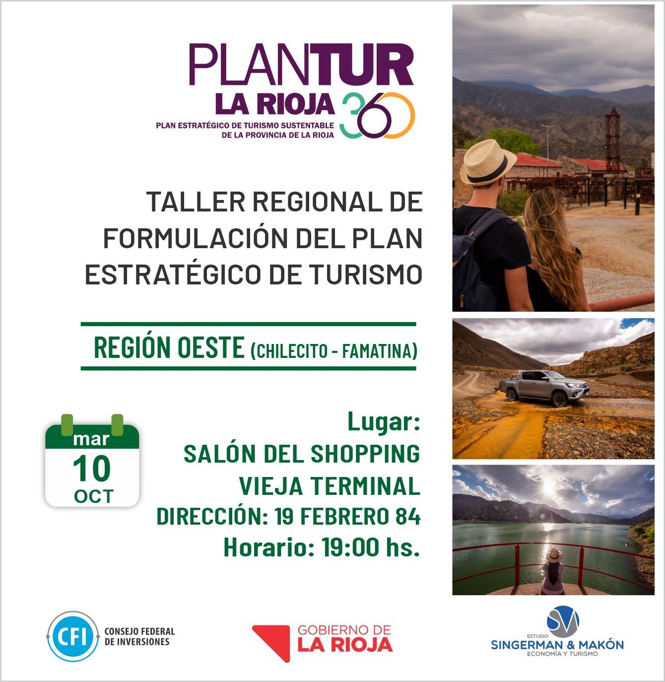 𝐏𝐋𝐀𝐍𝐓𝐔𝐑 𝟑𝟔𝟎: El Plan Estratégico de Turismo llega a la Región Oeste