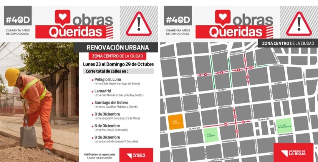 Continúan los trabajos para mejorar la transitabilidad en la esquina de Lamadrid y Pelagio B. Luna