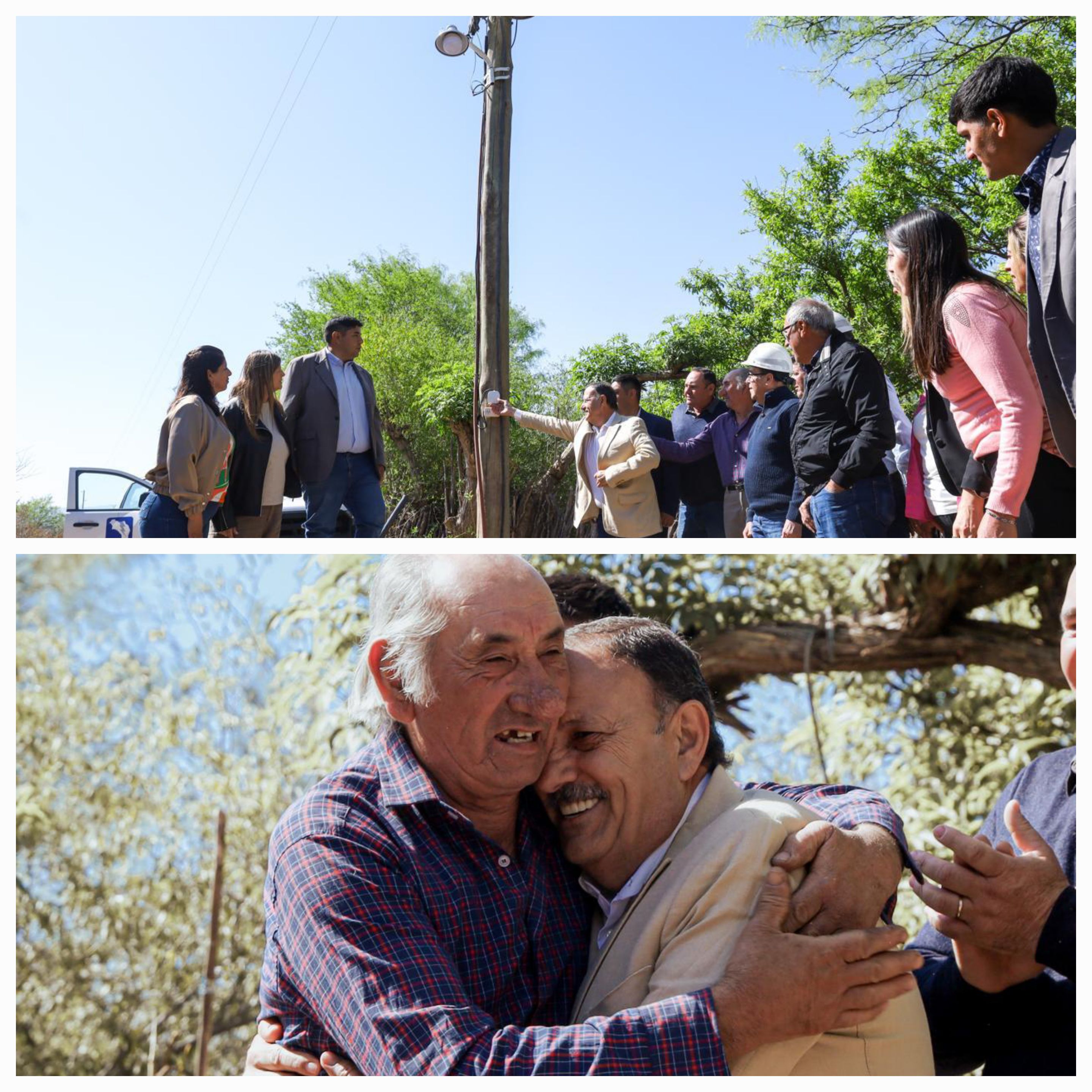 El gobernador Quintela inauguró una línea de electrificación en la zona rural de Ángel Vicente Peñaloza.