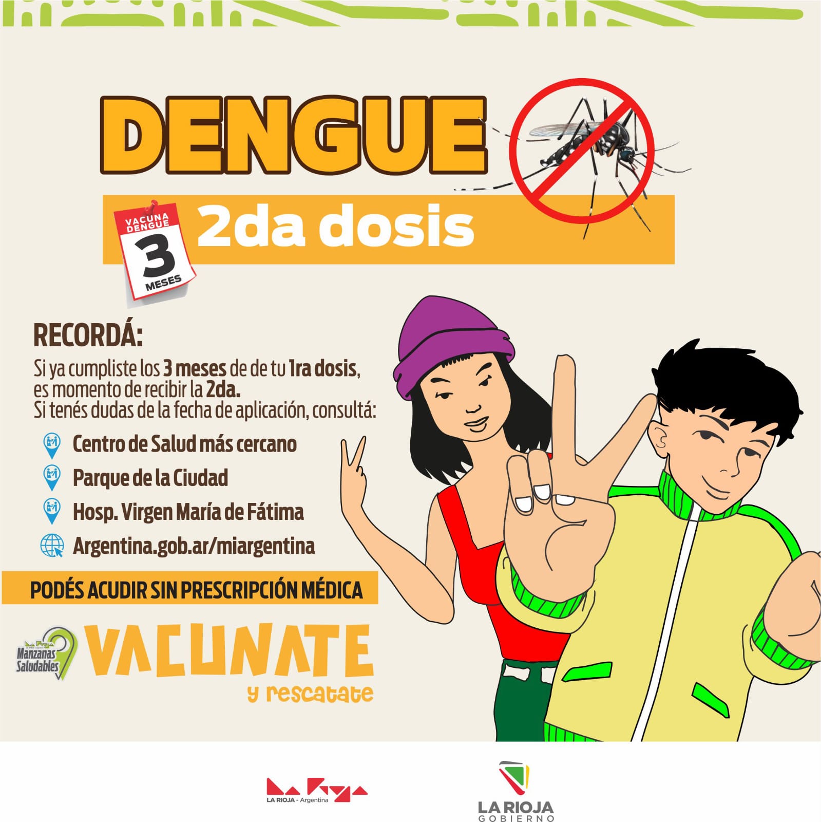 Manzanas Saludables. Salud inicia la aplicación de la segunda dosis de la vacuna contra el dengue en La Rioja.