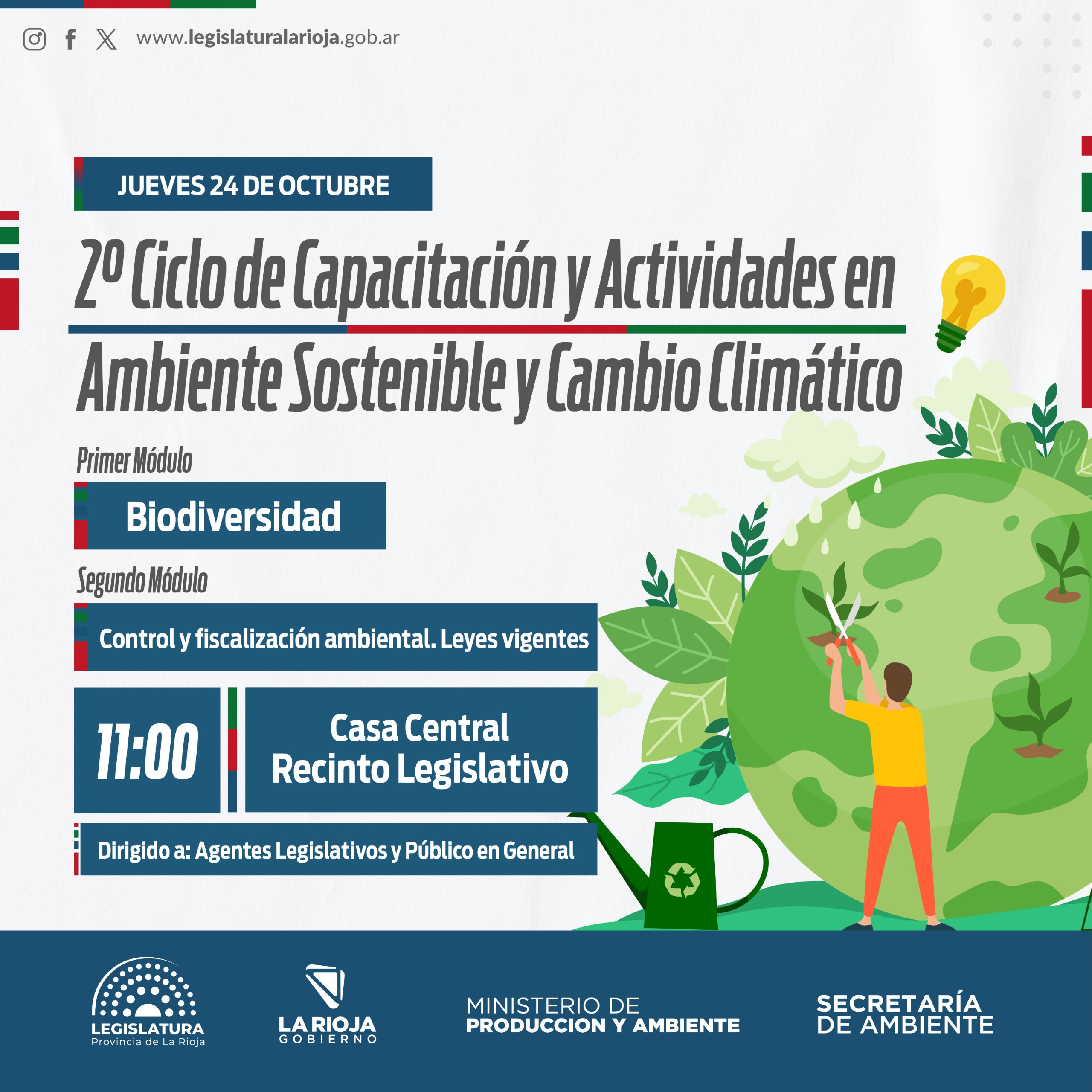 Invitan al Segundo Ciclo de Capacitación y Actividades en Ambiente Sostenible y Cambio Climático.