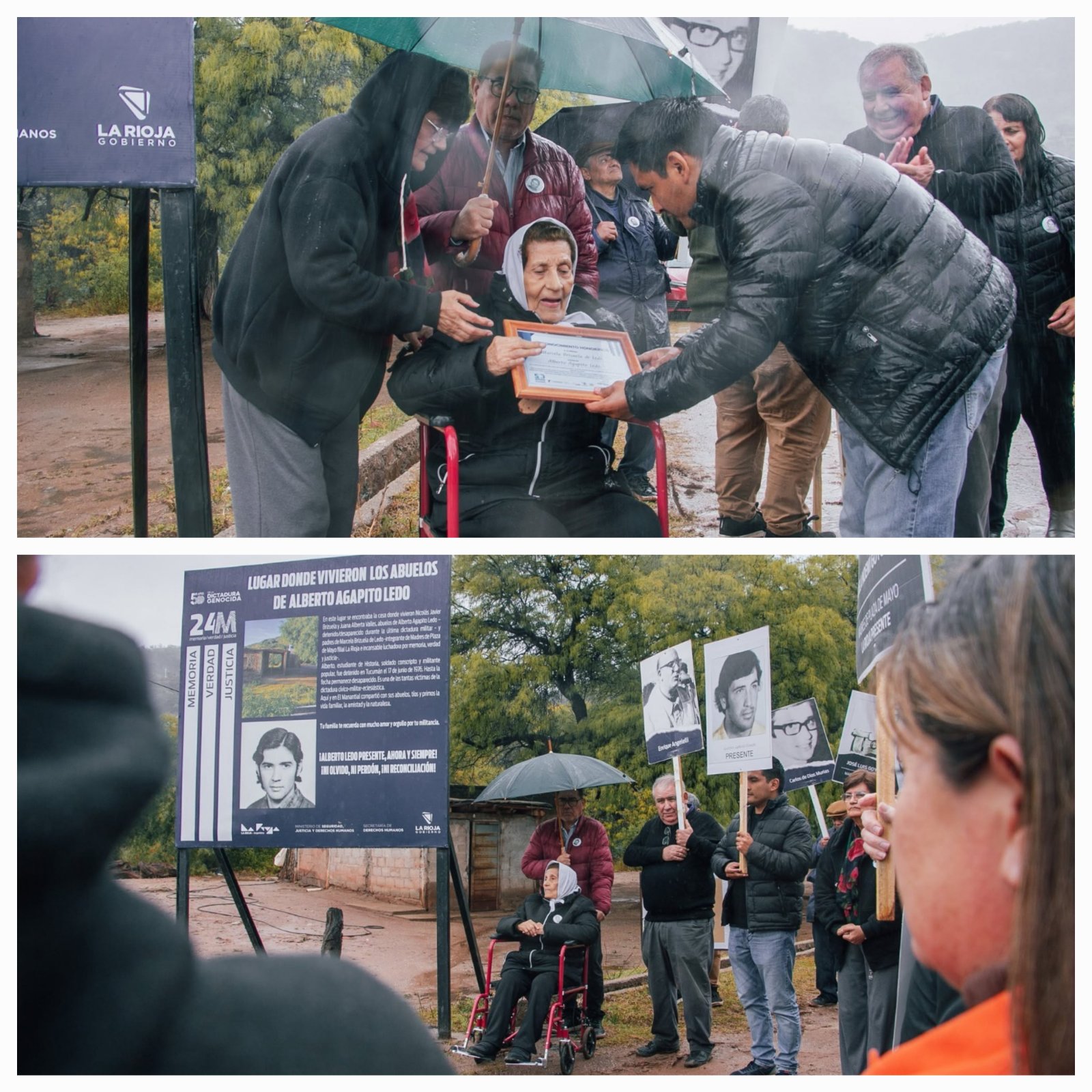 Se&ntilde;alizan en Nacate un sitio de memoria en homenaje a Marcela Brizuela de Ledo y a su hijo Alberto