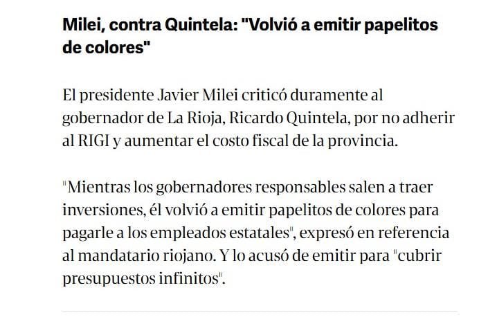 Quintela recogi&oacute; el guante y le respondi&oacute; muy duro a Javier Milei.
