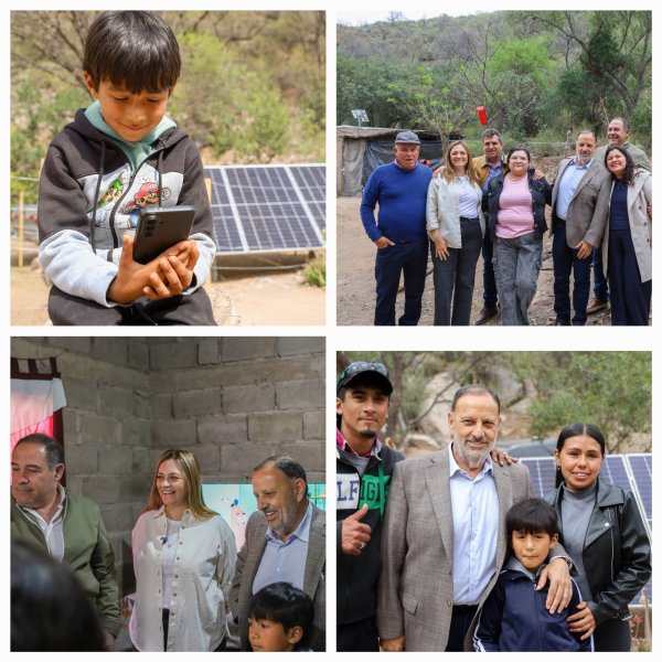 Quintela inaugur&oacute; sistemas solares en La Laguna, Departamento Rosario Vera Pe&ntilde;aloza