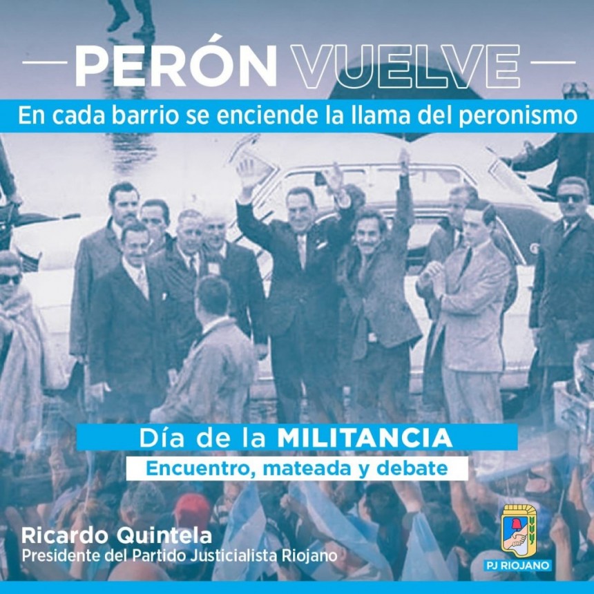 Mañana se celebra el Día del Militante Peronista
