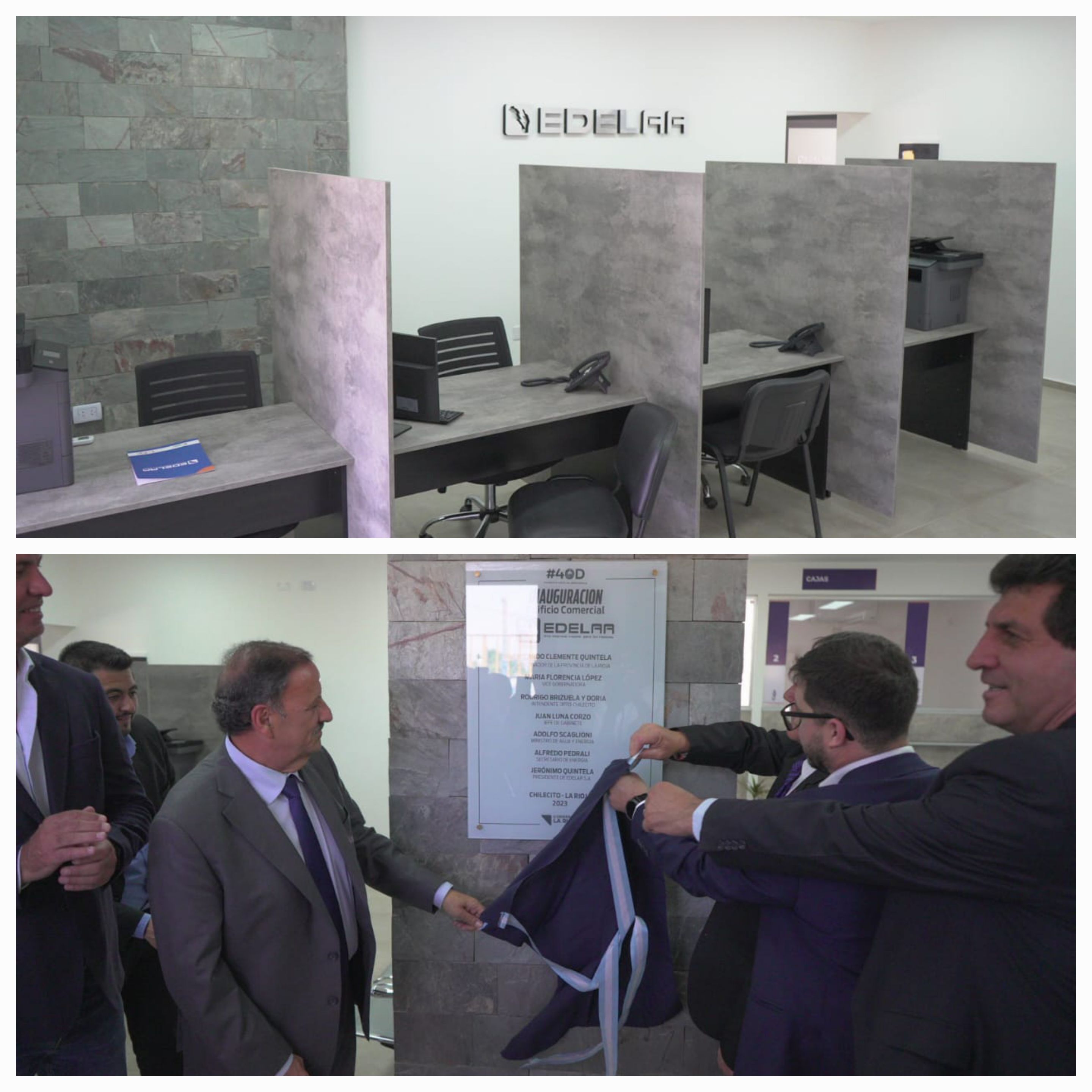 El gobernador Ricardo Quintela inauguró las oficinas comerciales de EDELAR en Chilecito.