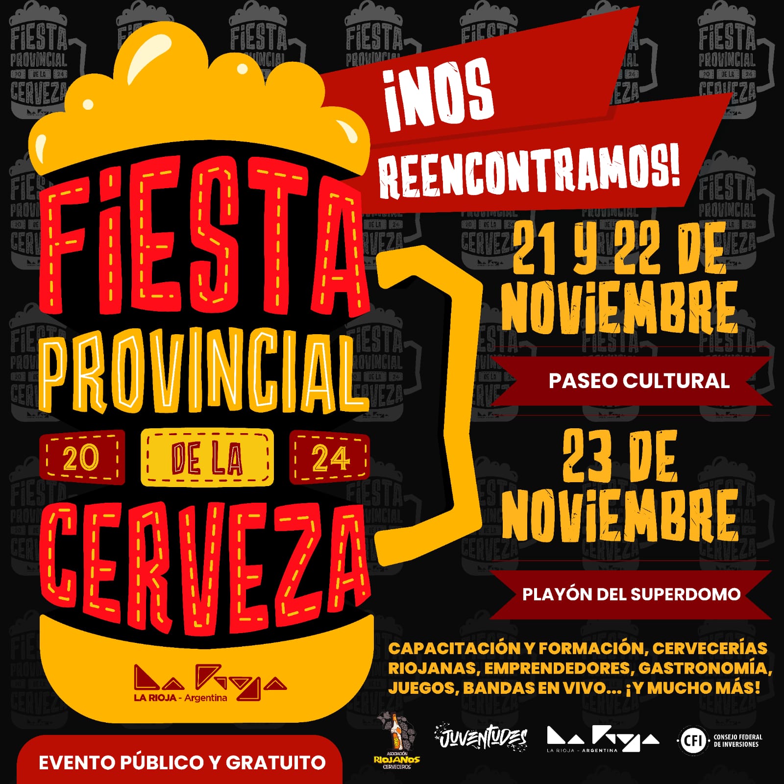 Ya llega la Fiesta Provincial de la Cerveza: La Rioja celebra su mayor evento cervecero en su cuarta edición.