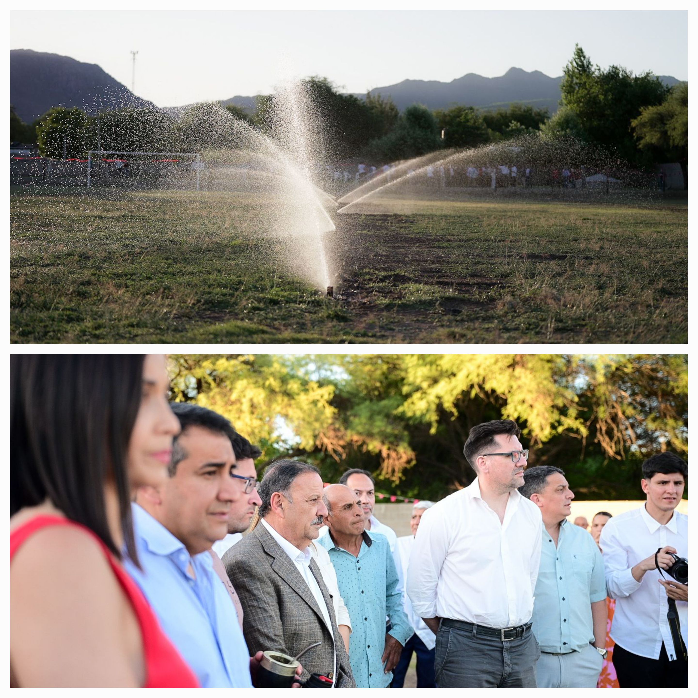 Departamento General Belgrano. Inauguran nuevo sistema de riego para la cancha del Club Defensores del Chacho de Loma Blanca. 