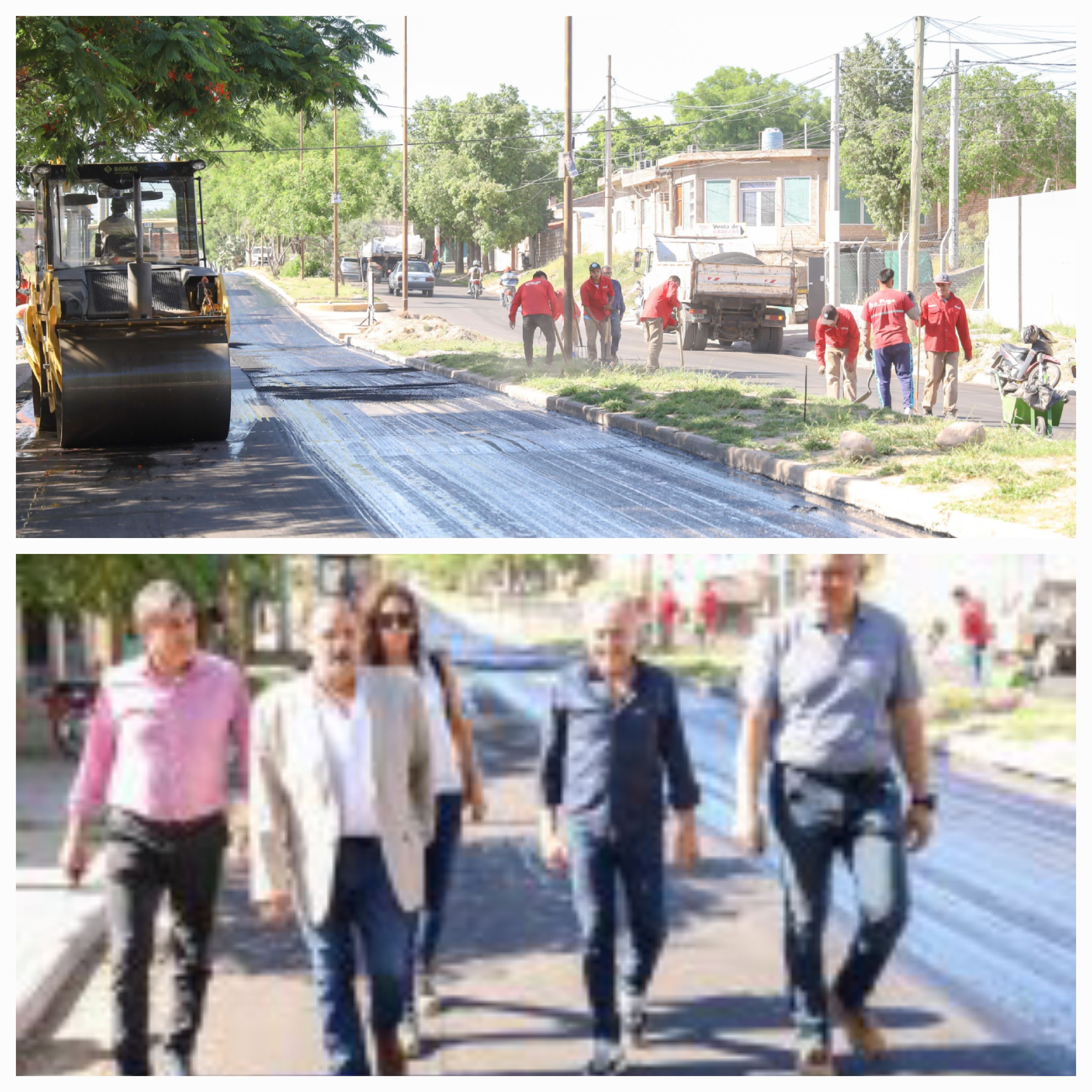 El Gobernador y el Intendente de Capital supervisaron obras de asfaltado en la ciudad.