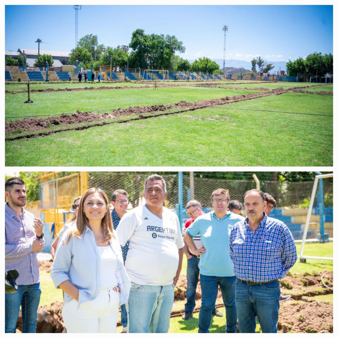 Quintela realizó una visita de obra en la cancha de Defensores de la Plata.