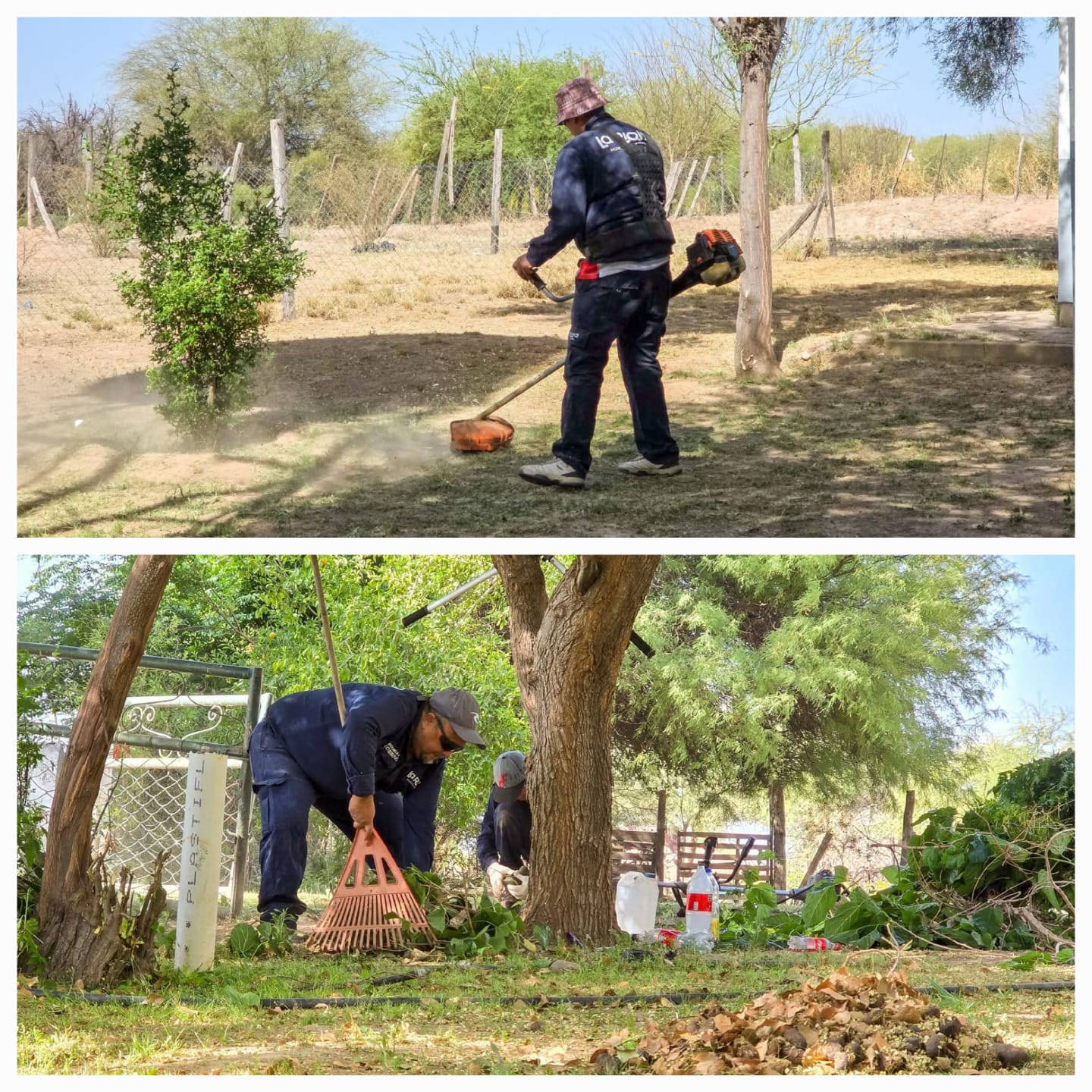 Rioja limpia y linda. Operativo de limpieza en escuela rural del paraje Puerto Alegre