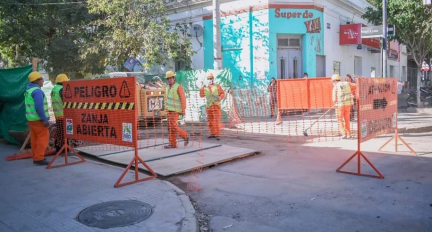 Se intensifican los trabajos del Plan de Renovación Urbana y Desagües Pluviales en el centro de la ciudad