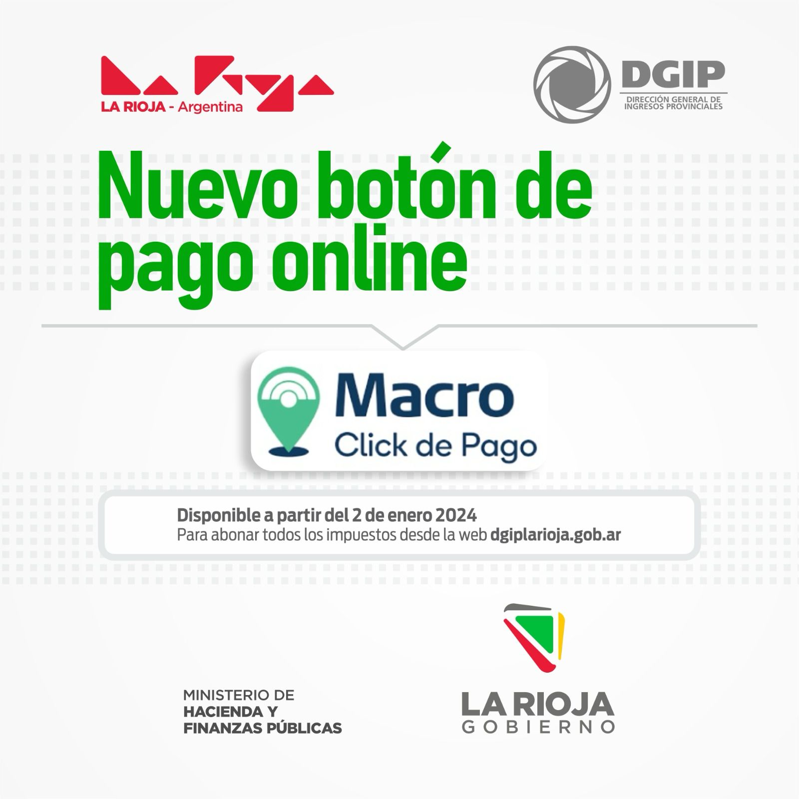 DGIP habilita nueva opcion de pago Online.