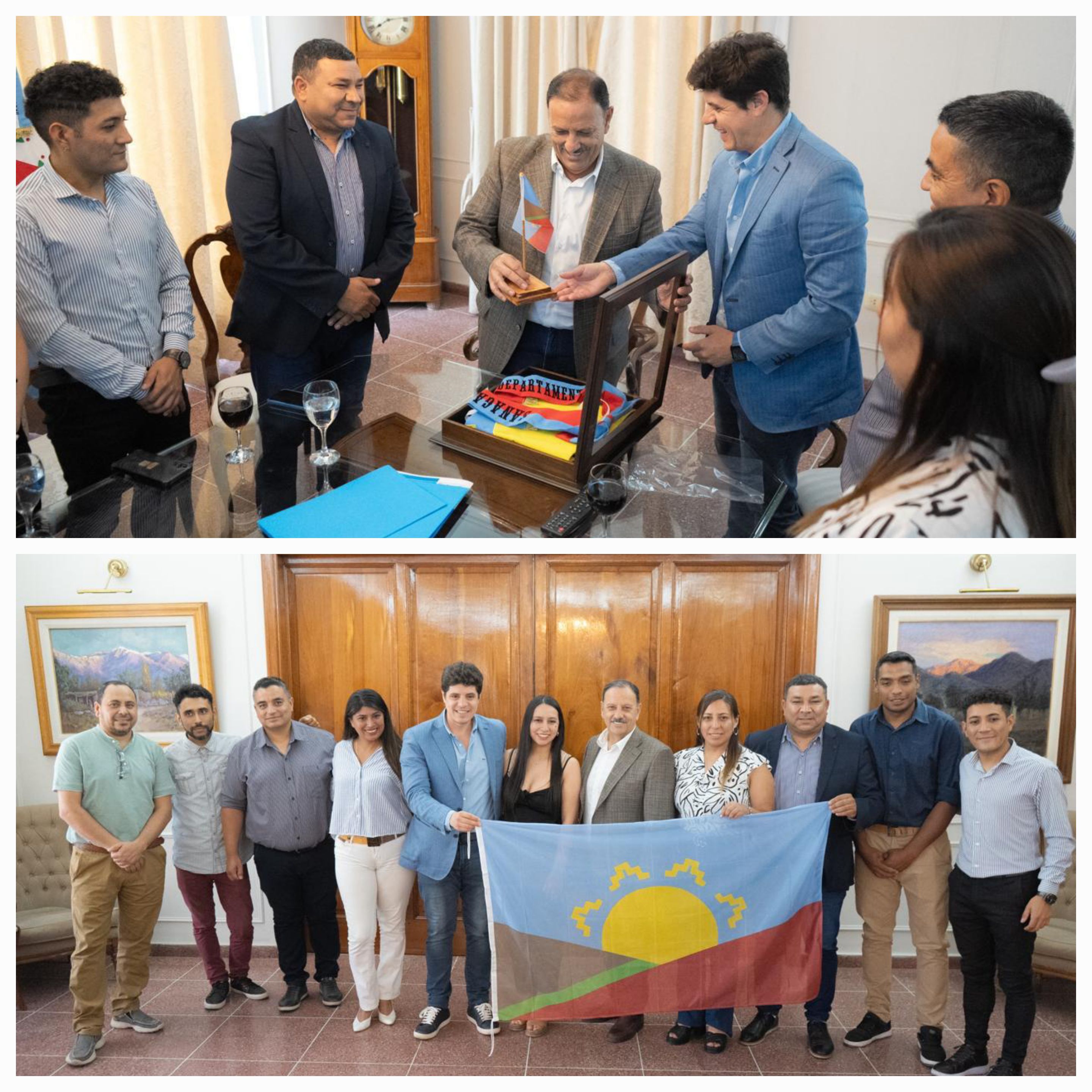 Presentaron y entregaron al Gobernador la bandera de Sanagasta.