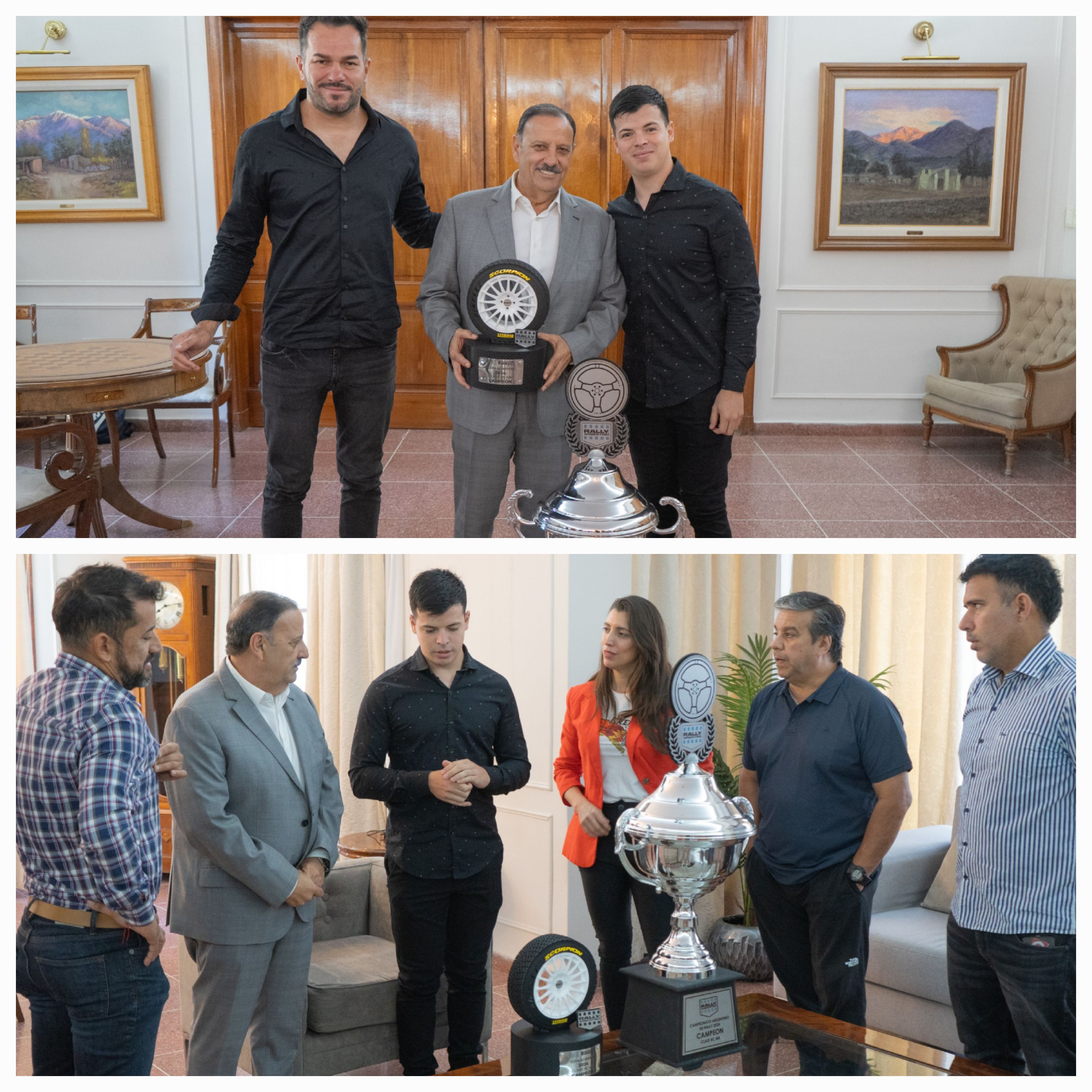 El gobernador Ricardo Quintela recibió a los riojanos campeones del Rally Argentino