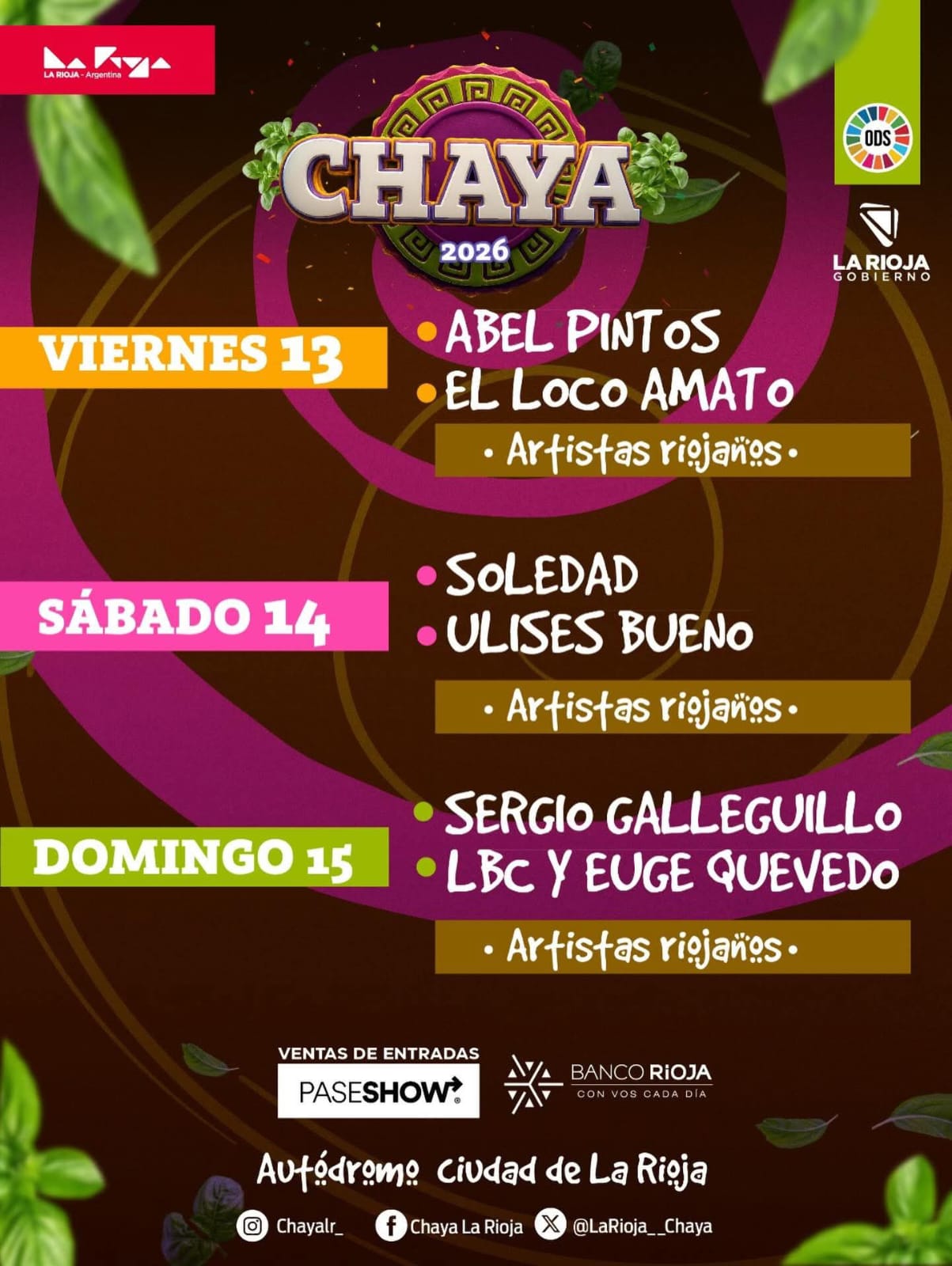 La Chaya 2026 confirma los primeros artistas
